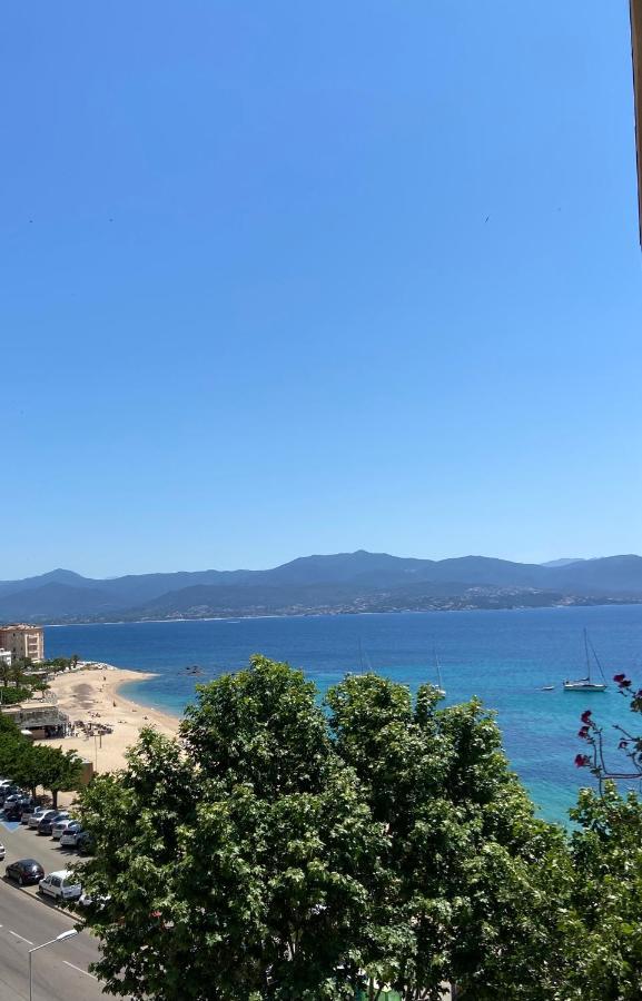 Ajaccio Magnifique T2 37M2 Centre Ville Vue Mer Au Bord De La Plage Neuf 4 Couchages Balcon Parking Prive Ferme Clim Wifi Dış mekan fotoğraf